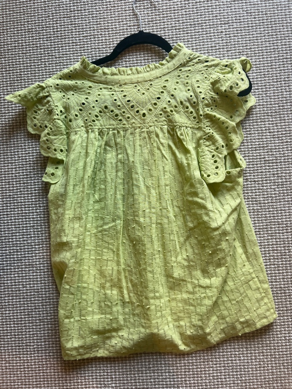 Design History Lime Eyelet Ruffle Top - Picture 5 of 5